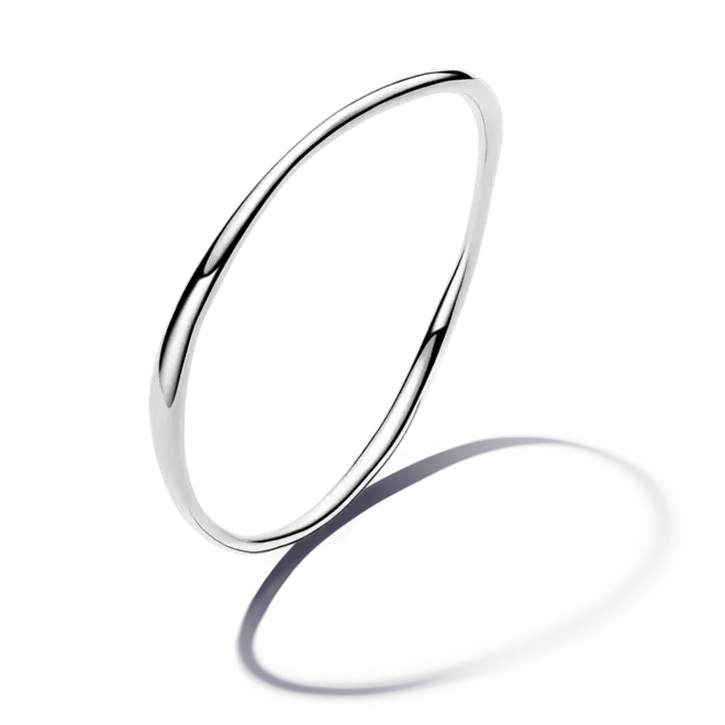 Brazalete Rígido Forma Orgánica Plateado