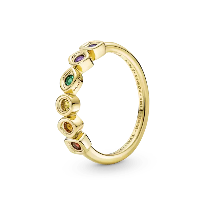 Anillo Gemas Del Infinito De The Avengers De Marvel Recubrimiento Oro 14K