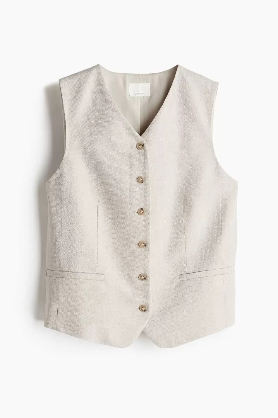 Gilet de traje en mezcla lino