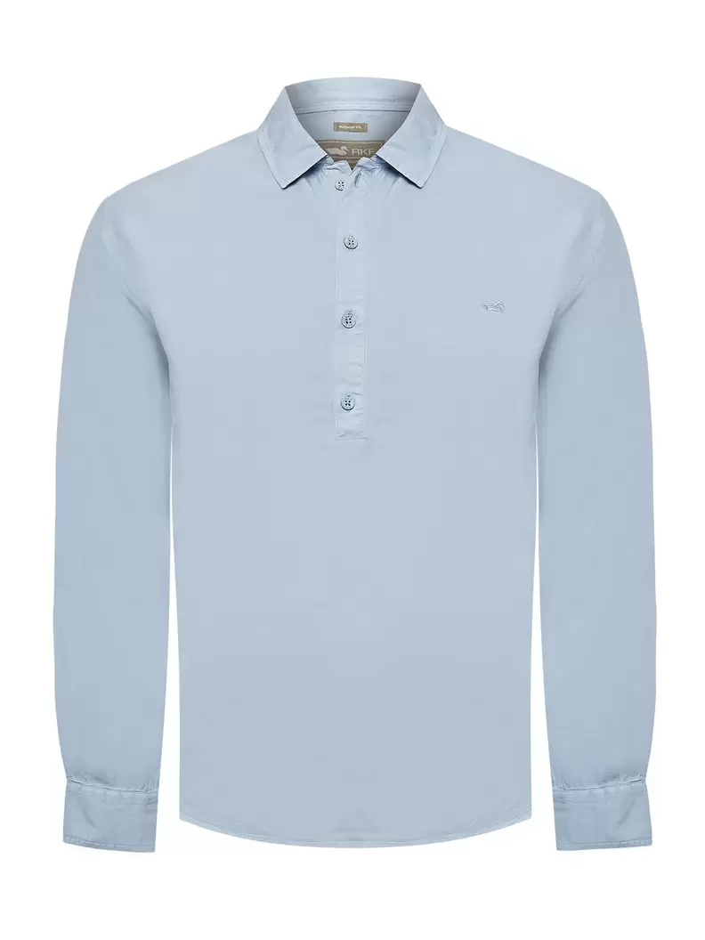 Camisa Tencel Hombre Tencelhalf Azul Rockford