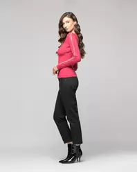 Sweater Mujer Anahí cuello V Fucsia Lineatre