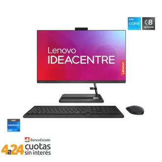 All in One Lenovo Intel Core i5-12450H 23,8" 8GB 512GB SSD Windows 11 Negro 24IAP7