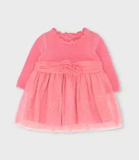 Vestido recién nacida con flores y lazo