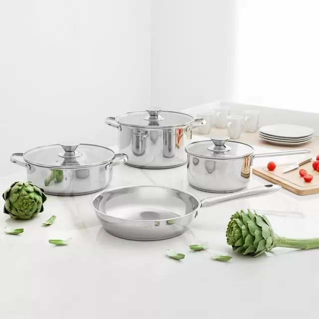 Batería de cocina 7 piezas acero Roichen Infinity