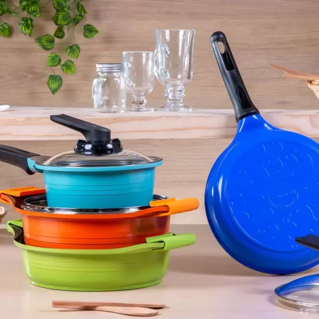 Batería de cocina 7 piezas natural Roichen