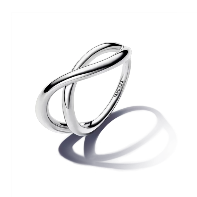 Anillo Infinito Forma Orgánica Plata