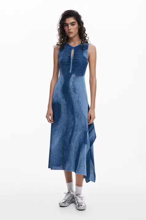 Vestido Jacquard cut-out