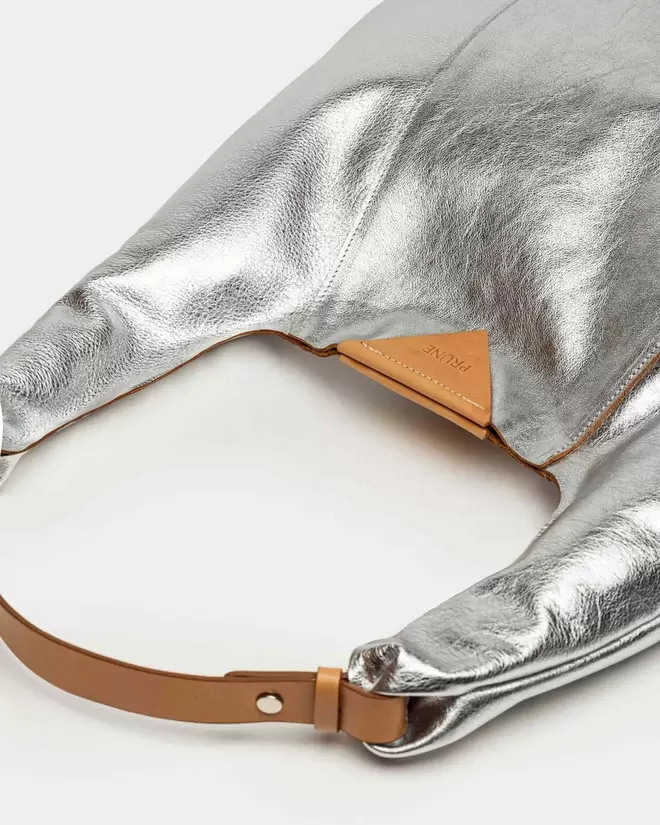 Bolso The Shopping en cuero graneado metalizado