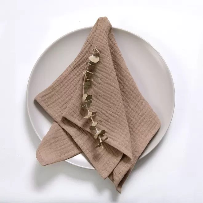Set 2 Servilletas Muslin 38x38cm Visón