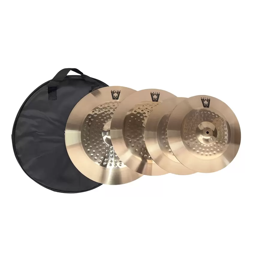 Wotan W-CYMBAL-SET | Set de Platos para bateria Hihat Crash Ride con Bolso