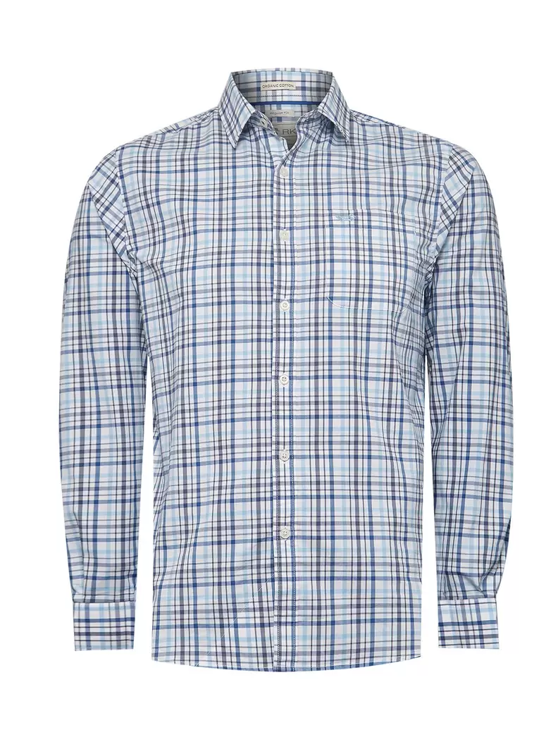 Camisa Algodón Orgánico Hombre Mild Azul Rockford