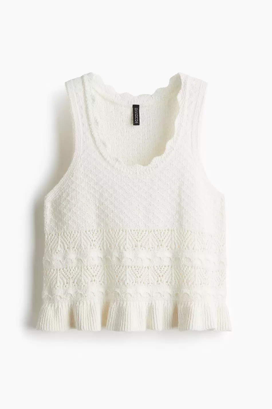 Top sin mangas efecto crochet