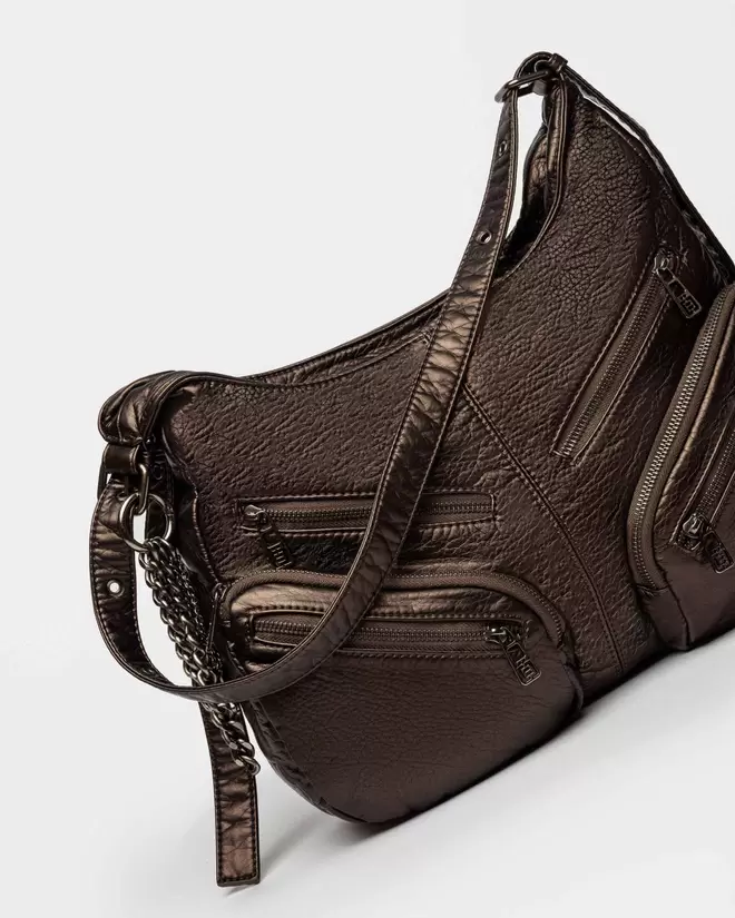 Bolso Gang Washed en Efecto Cuero Arrugado
