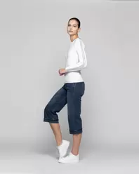 Sweater Mujer Anahí cuello redondo Blanco Lineatre