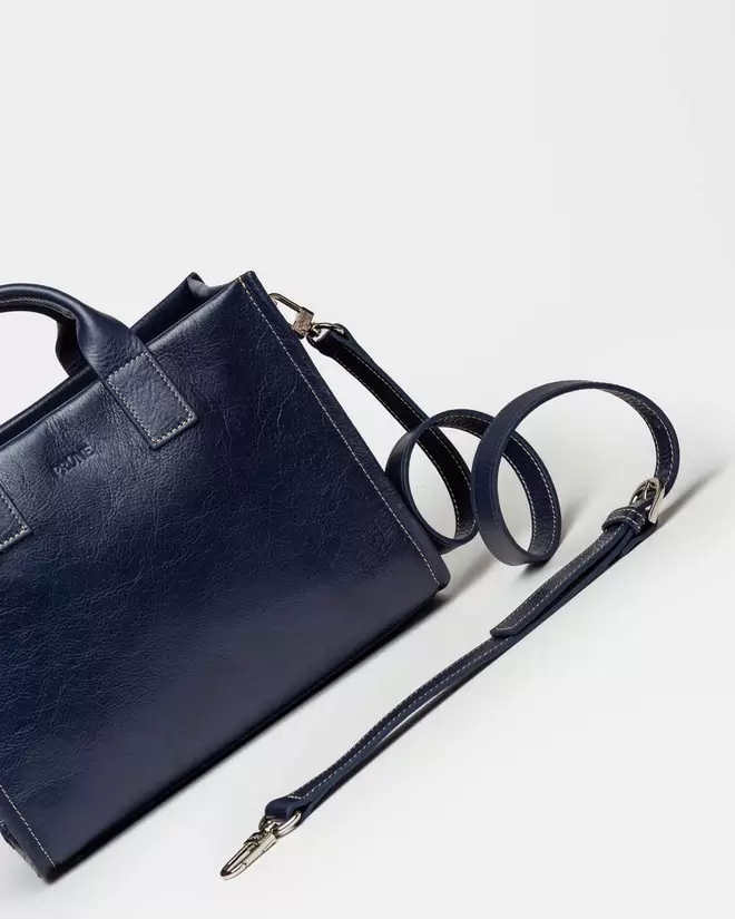 Cartera de mano Capri en cuero liso vegetal