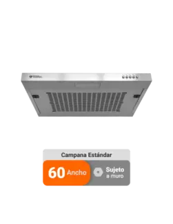 CAMPANA AT-MD ESSENTIAL 601 N21 INOX (INCLUYE FILTRO DE PAÑO DE CARBÓN)