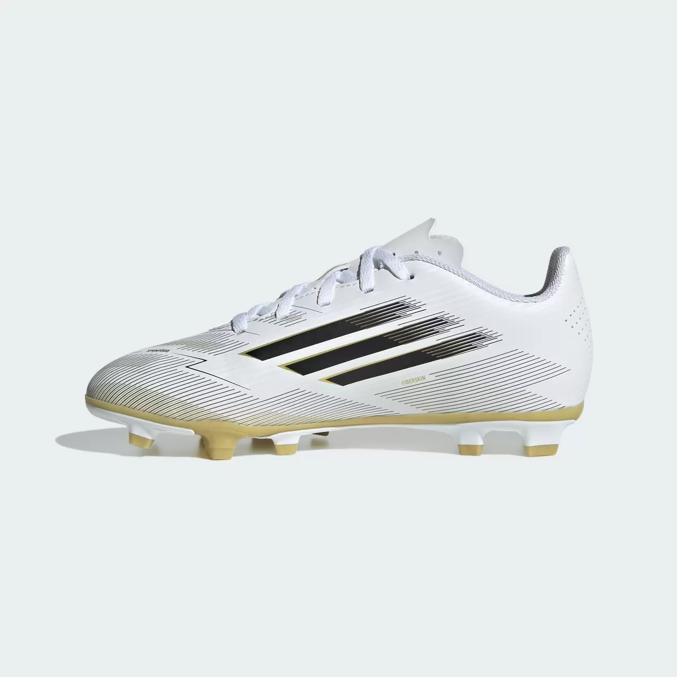 zapato de futbol adidas f50 club blanco-negro fg niño