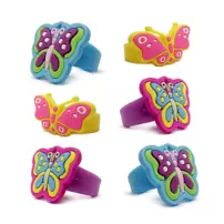 Anillo Goma Mariposas 6 Uni