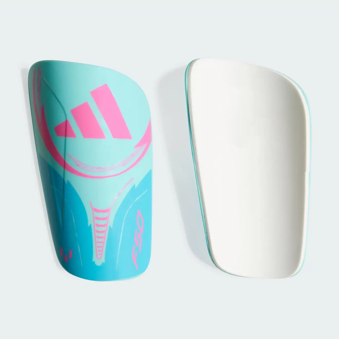 canilleras adidas messi club turquesa adulto