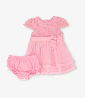 Vestido recién nacida con lazo