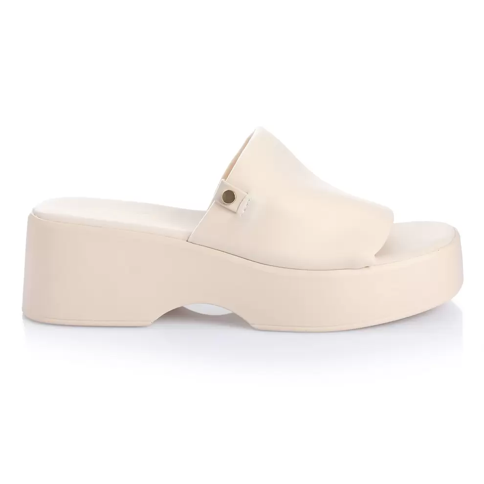 Sandalia Mujer Cala Sarridal  Crema Taco Mediano Via Uno