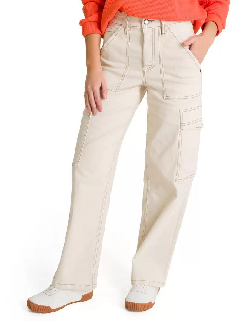 Jeans Cargo Mujer Relaxed Beige CAT