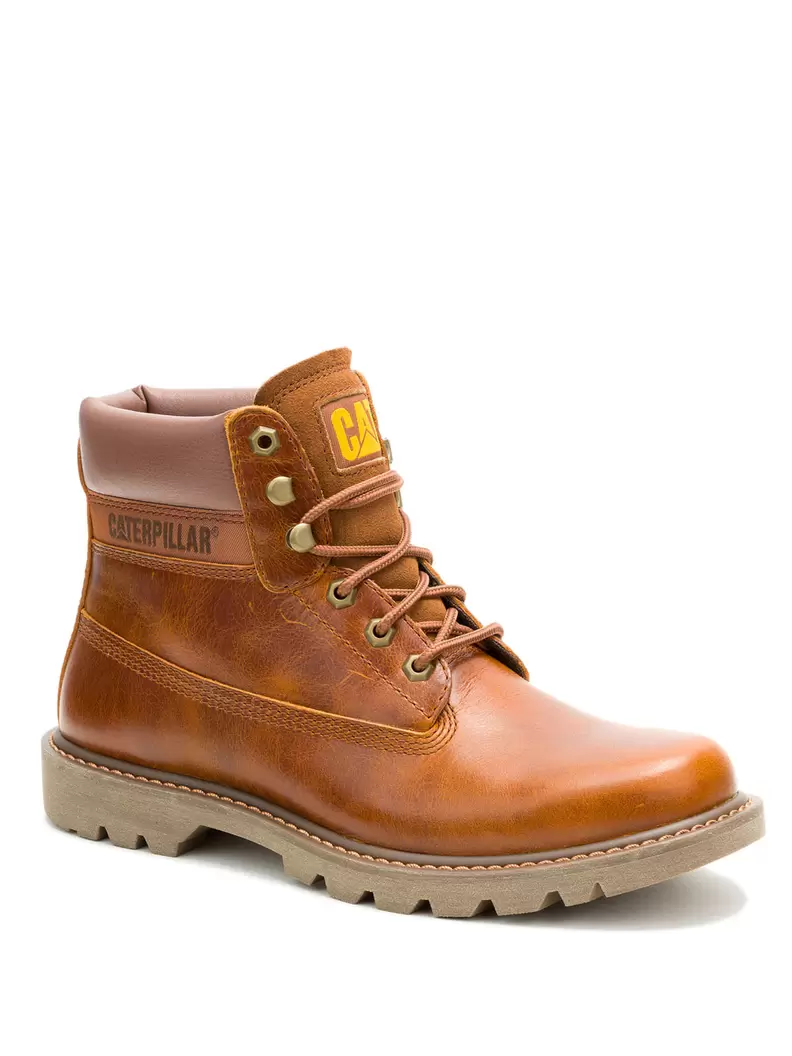 Botín de Cuero Hombre Colorado 2.0 Café Cat