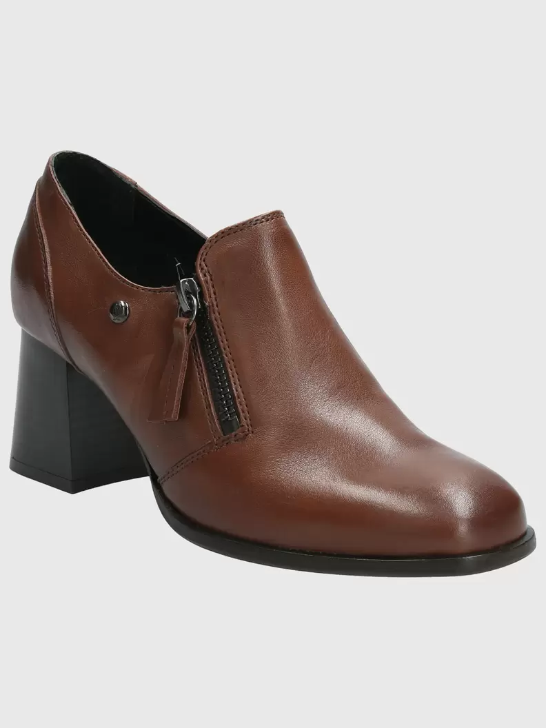 Zapato Cuero Mujer Pomell Café