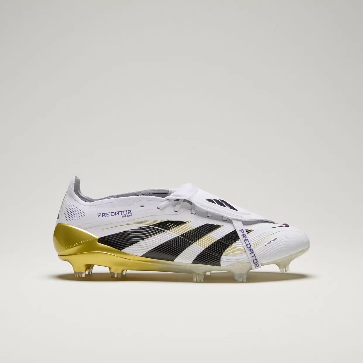 zapato de futbol adidas predator elite fg blanco-dorado adulto