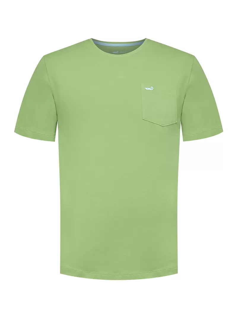 Polera Algodón Orgánico Hombre Basicpoc Verde Rockford