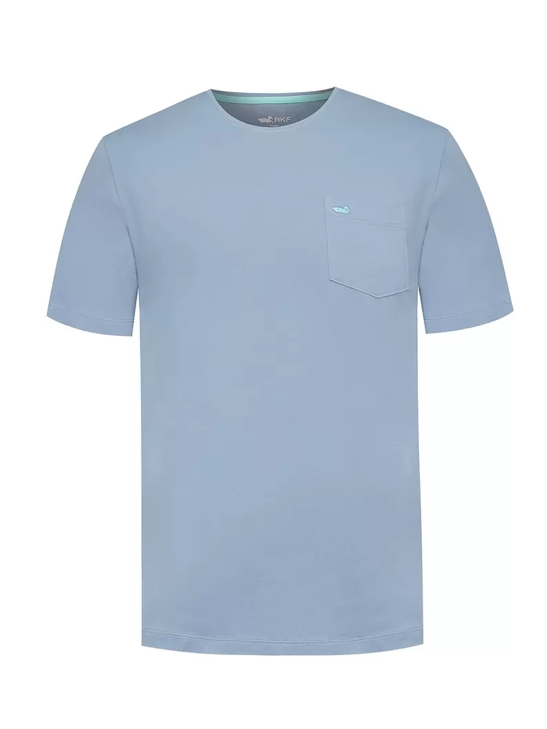 Polera Algodón Orgánico Hombre Basicpoc Azul Rockford