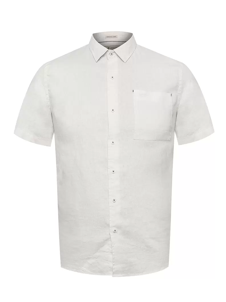 Camisa Lino Orgánico Hombre Linenshort Blanco Rockford