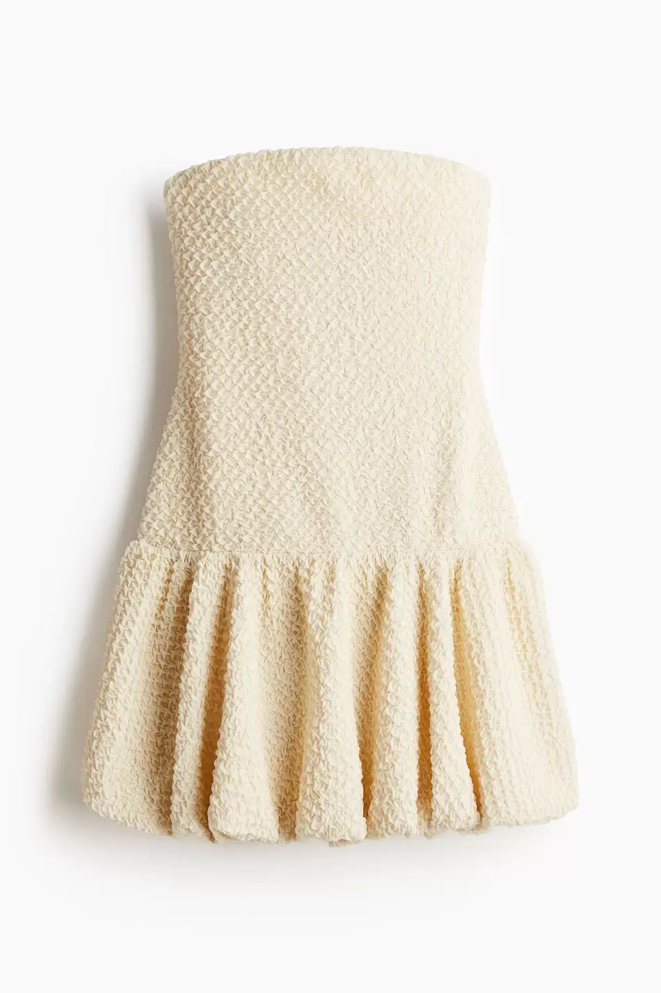 Vestido bandeau con basta burbuja