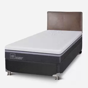 Box Spring 1,5 Plazas Ortopedic Advance 5 Zonas + Respaldo Baker
