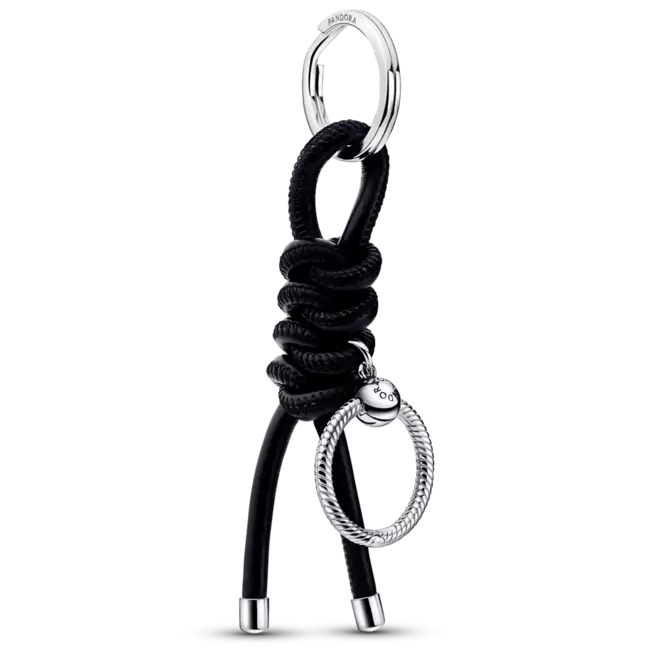 Llavero para charms de tela sin cuero Pandora Moments Pandora Plata Esterlina