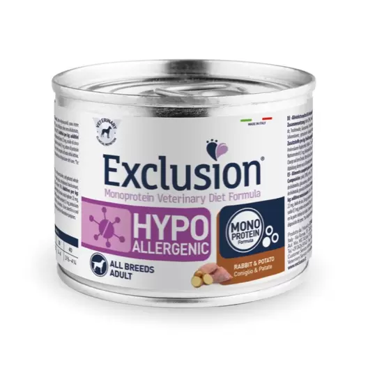 Exclusion Perro Veterinario Hipoalergenico Conejo Y Papa 200 grs