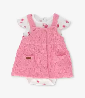 Vestido recién nacida con body floreado