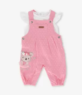 Jardinera recién nacida con corazones y koala