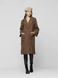 Abrigo Mujer Paula Café Oscuro Lineatre