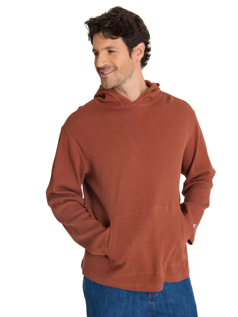 Polerón Con Gorro Hombre Waffle-Knit Terracota CAT