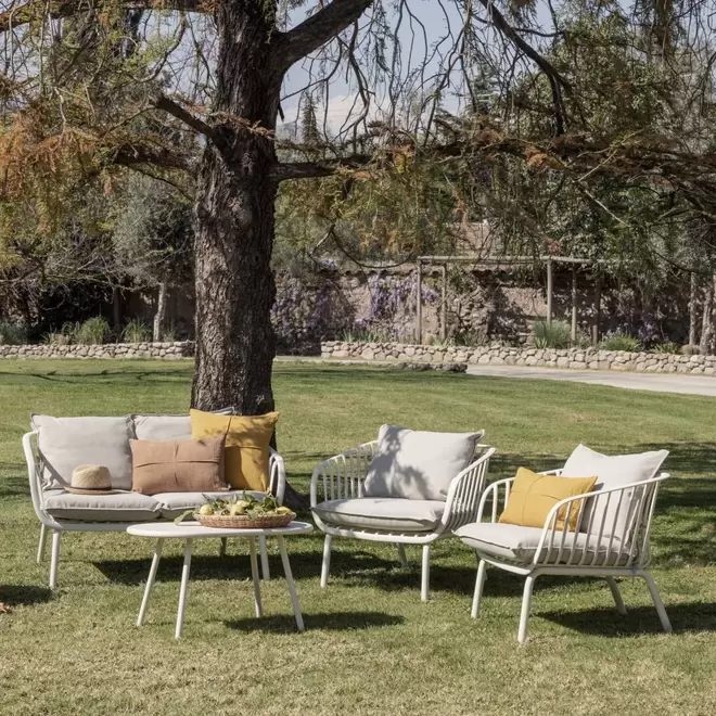 Set terraza astratto 4 piezas crema