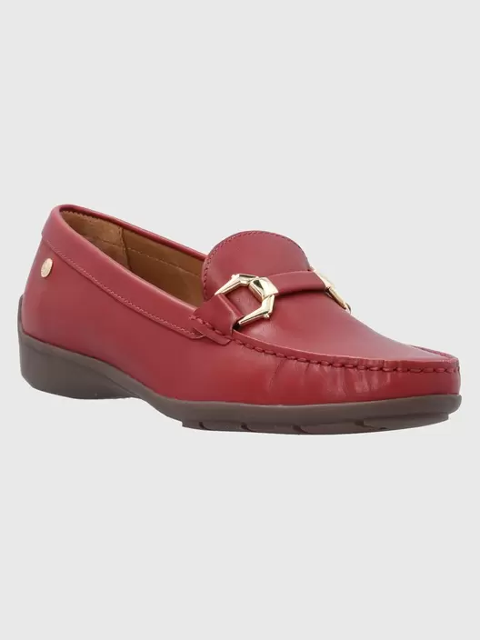 Mocasin Cuero Natalia Rojo Hush Puppies