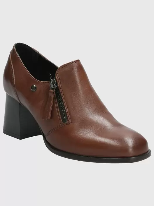 Zapato Cuero Mujer Pomell Café