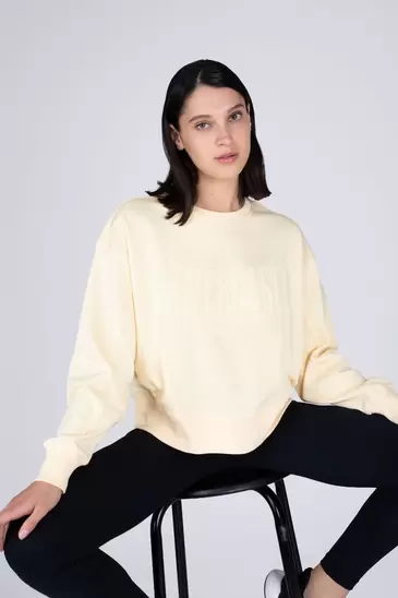 Poleron Crew Neck Aura Amarillo Everlast