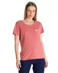 Polera Manga Corta Mujer Logo Terracota CAT