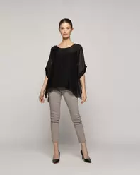 Blusa Mujer Boruta Mangas Murciélago Negra LineatreBlusa Mujer Boruta Mangas Murciélago Negra Lineatre