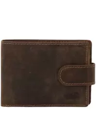 Billetera Cuero Hombre Hu Triple Café