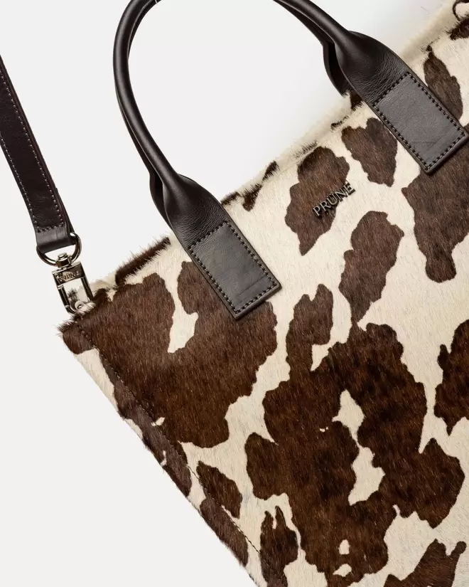 Cartera de mano Capri en cuero vaca pelo