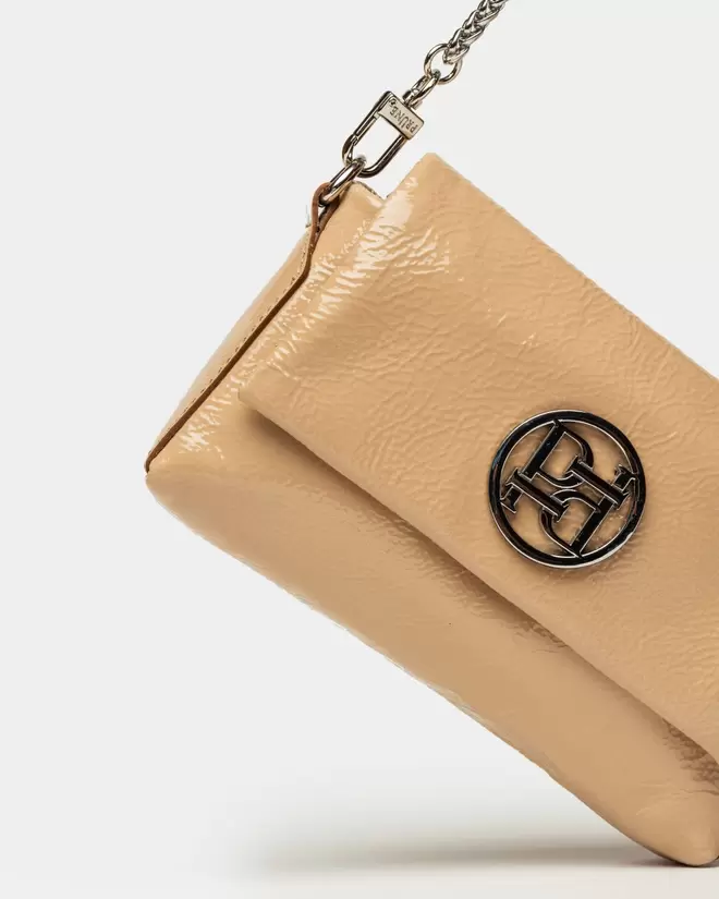 Mini bag Bloom en cuero charol arrugado