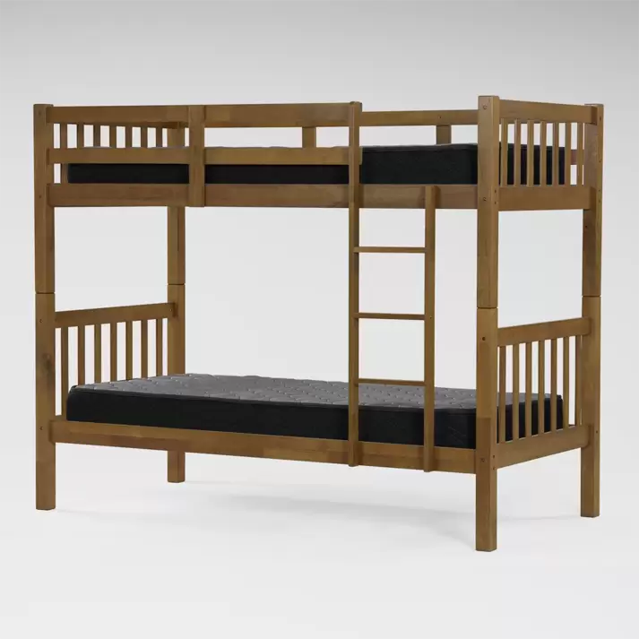 Litera Rustika 1 plaza + Colchones Espuma Imperial